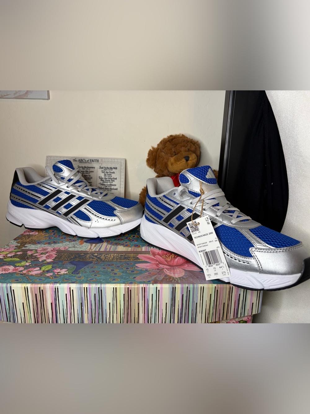 adidas Kids Blue and Silver Athletic Sneakers